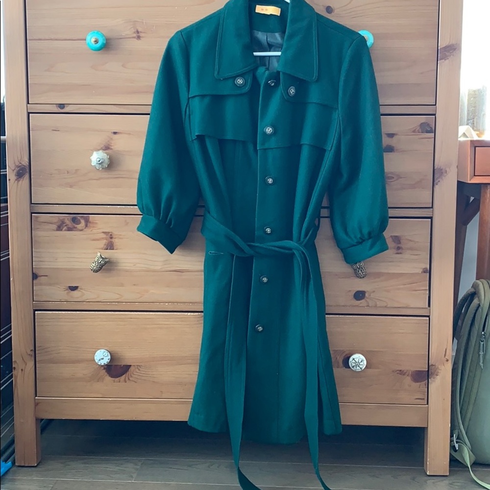 Green Vintage 3/4 Sleeved Coat